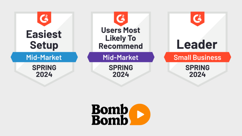 BombBomb wins 7 G2 Badges in the video communications category