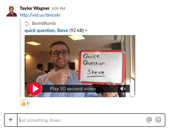 BombBomb in Slack | BombBomb