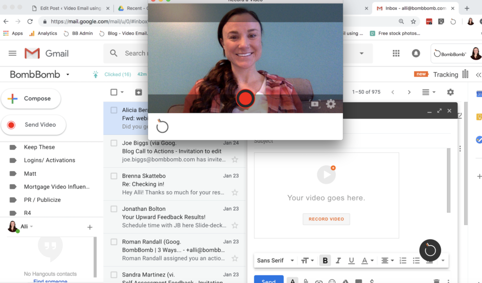 Gmail app, Gmail plugin, video email, send video, send video in Gmail, BombBomb, Google Chrome, Chrome Extension